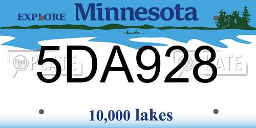 5DA928 Minnesota License Plate
