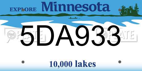 5DA933 Minnesota License Plate