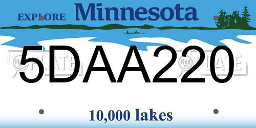 5DAA220 Minnesota License Plate