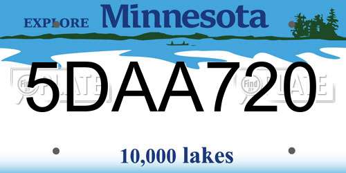 5DAA720 Minnesota License Plate