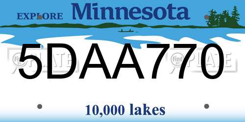 5DAA770 Minnesota License Plate
