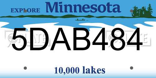 5DAB484 Minnesota License Plate