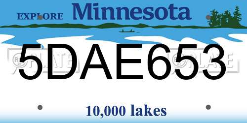 5DAE653 Minnesota License Plate