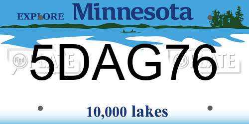 5DAG76 Minnesota License Plate
