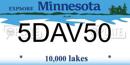 5DAV50 Minnesota License Plate