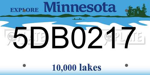 5DB0217 Minnesota License Plate