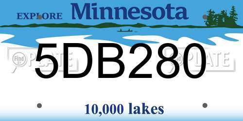 5DB280 Minnesota License Plate