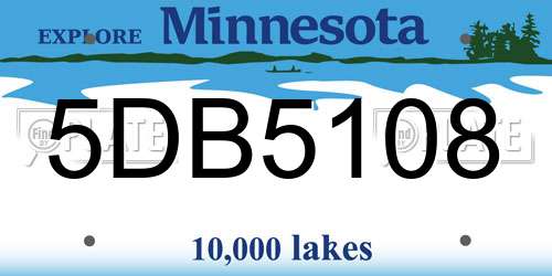 5DB5108 Minnesota License Plate