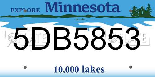 5DB5853 Minnesota License Plate