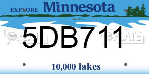 5DB711 Minnesota License Plate
