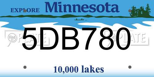 5DB780 Minnesota License Plate