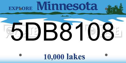 5DB8108 Minnesota License Plate