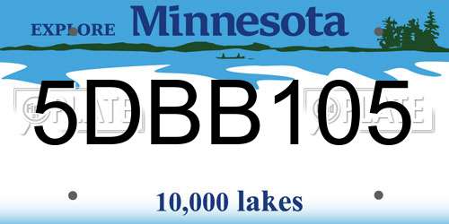 5DBB105 Minnesota License Plate