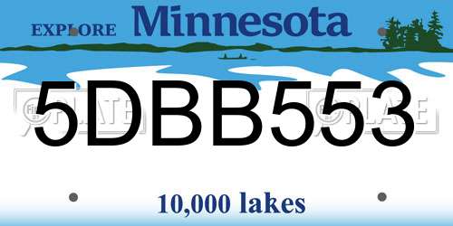 5DBB553 Minnesota License Plate