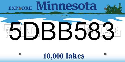 5DBB583 Minnesota License Plate