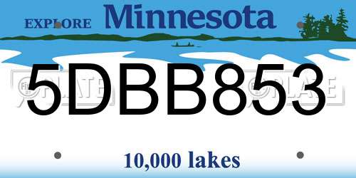 5DBB853 Minnesota License Plate