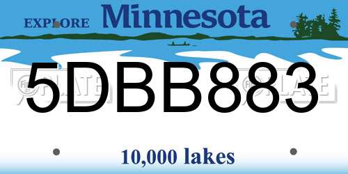 5DBB883 Minnesota License Plate