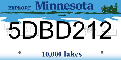5DBD212 Minnesota License Plate