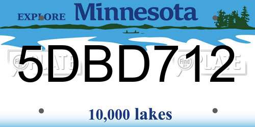 5DBD712 Minnesota License Plate
