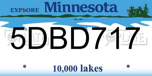 5DBD717 Minnesota License Plate