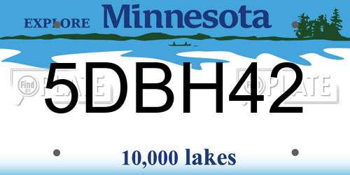 5DBH42 Minnesota License Plate
