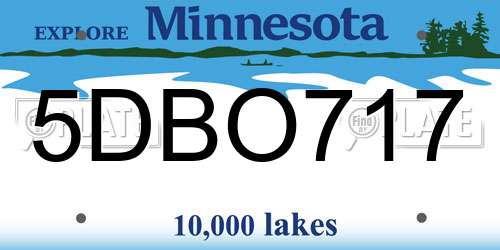5DBO717 Minnesota License Plate