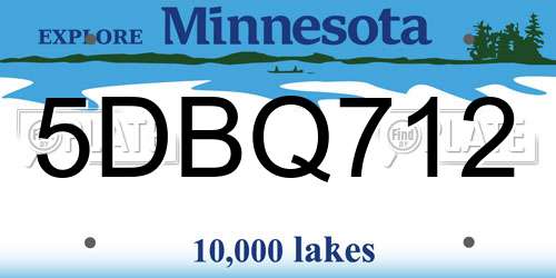 5DBQ712 Minnesota License Plate