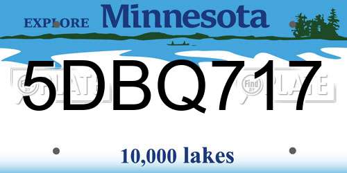 5DBQ717 Minnesota License Plate