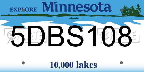 5DBS108 Minnesota License Plate