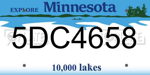 5DC4658 Minnesota License Plate