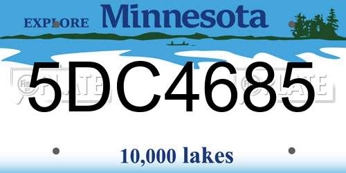 5DC4685 Minnesota License Plate