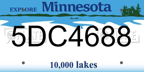 5DC4688 Minnesota License Plate