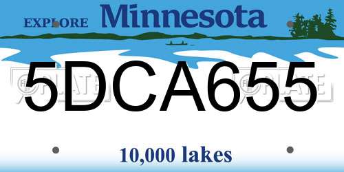 5DCA655 Minnesota License Plate