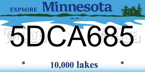 5DCA685 Minnesota License Plate
