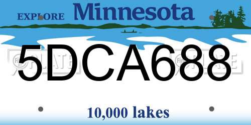 5DCA688 Minnesota License Plate