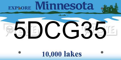 5DCG35 Minnesota License Plate