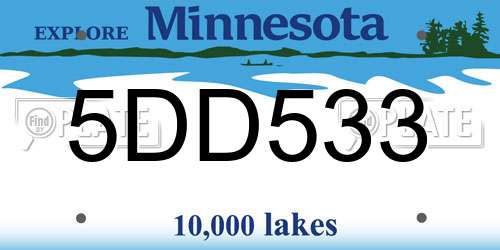 5DD533 Minnesota License Plate
