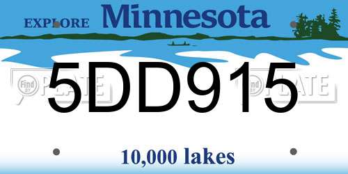 5DD915 Minnesota License Plate