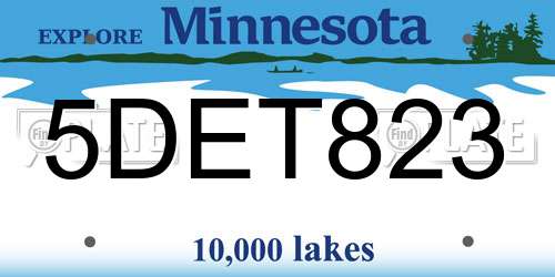 5DET823 Minnesota License Plate