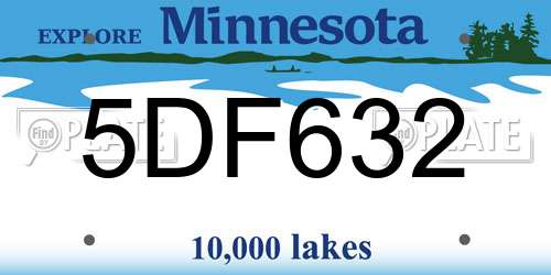 5DF632 Minnesota License Plate