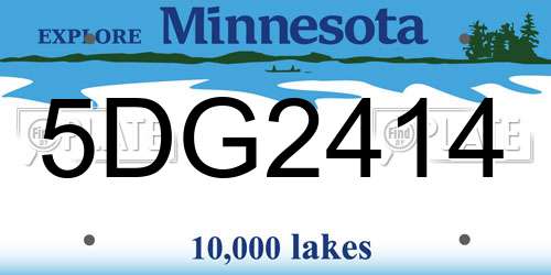 5DG2414 Minnesota License Plate