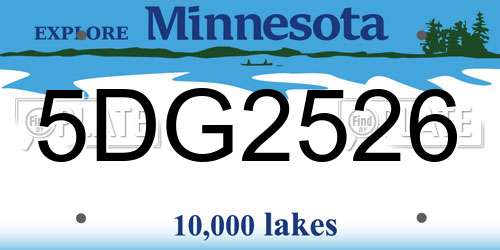 5DG2526 Minnesota License Plate