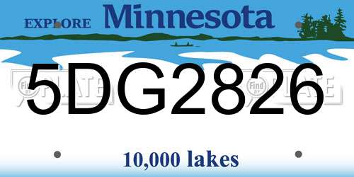 5DG2826 Minnesota License Plate