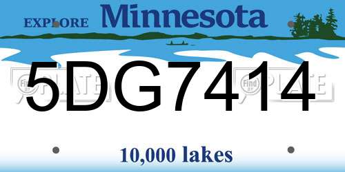 5DG7414 Minnesota License Plate