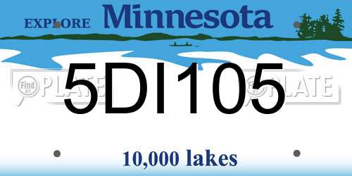 5DI105 Minnesota License Plate