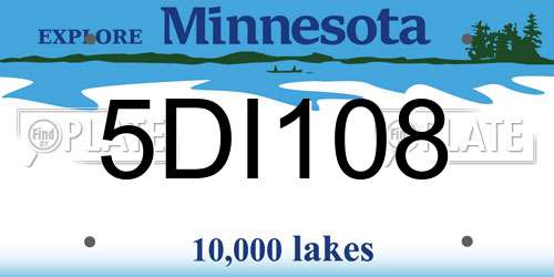 5DI108 Minnesota License Plate