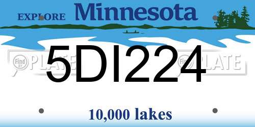 5DI224 Minnesota License Plate
