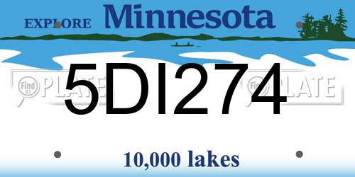 5DI274 Minnesota License Plate