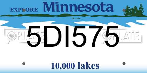 5DI575 Minnesota License Plate