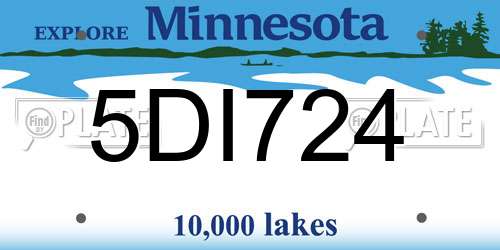 5DI724 Minnesota License Plate